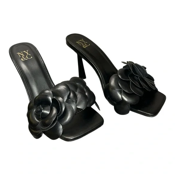 New York & Company Chana Flower Women's Heels size 7 like new - Picture 3 of 8